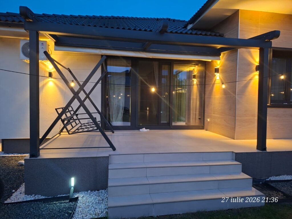Pergolă retractabilă — configurația 3